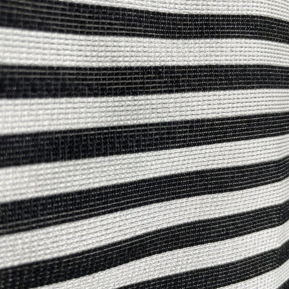 A LA CARTE Funfetti Black White Stripe Open Front Blazer Fringe Trim Wms Sz S - Picture 9 of 13